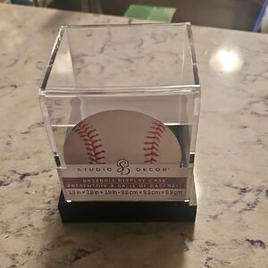 Studio Decor Clear Baseball Display Case with Black Base